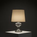 ‘ML1’ Sculptural Glass Table Lamp with Rubelli Shade
