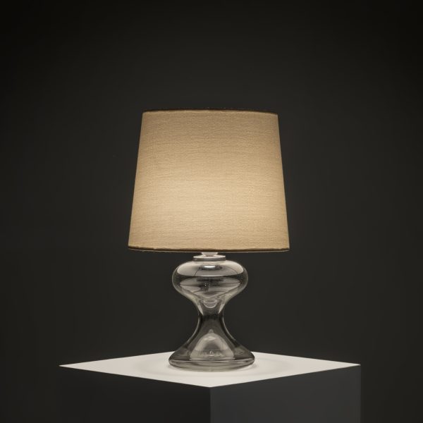 ‘ML1’ Sculptural Glass Table Lamp with Rubelli Shade