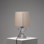 ‘ML1’ Sculptural Glass Table Lamp with Rubelli Shade