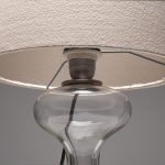‘ML1’ Sculptural Glass Table Lamp with Rubelli Shade