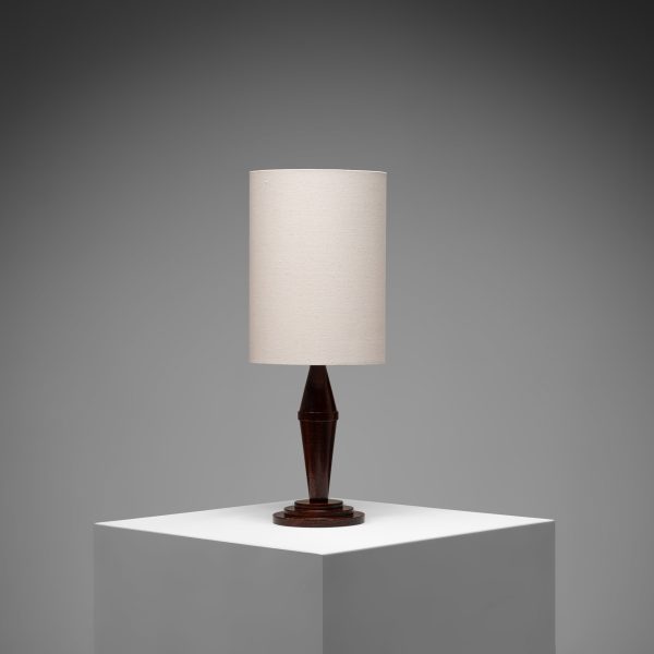 Art Deco Style Teak Table Lamp