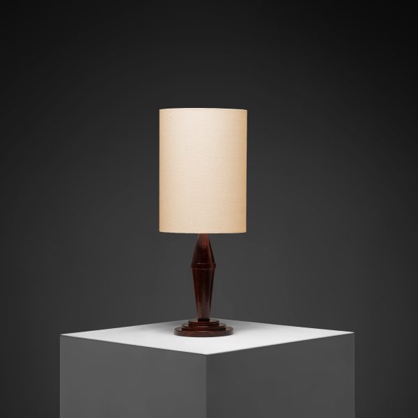 Art Deco Style Teak Table Lamp