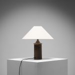 Brown Glazed Stoneware Table Lamp