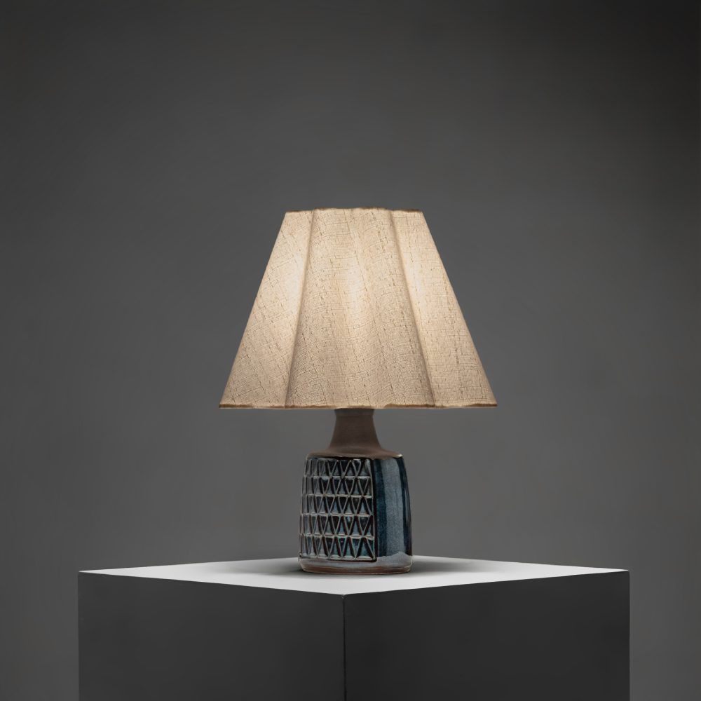 Blue Glazed Stoneware Table Lamp