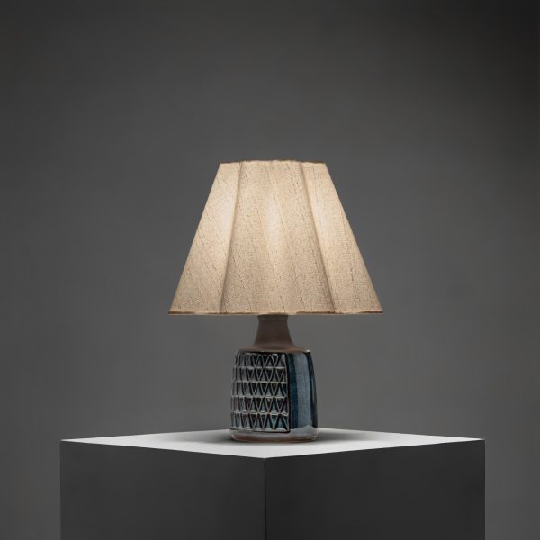 Blue Glazed Stoneware Table Lamp