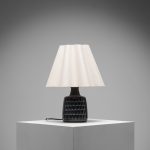 Blue Glazed Stoneware Table Lamp