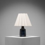 Blue Glazed Stoneware Table Lamp