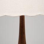 Organic Teak and Brass Table Lamp with ‘Flower’ Shade