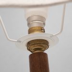 Organic Teak and Brass Table Lamp with ‘Flower’ Shade
