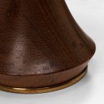 Organic Teak and Brass Table Lamp with ‘Flower’ Shade