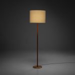Leather and Brass Floor Lamp