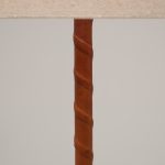 Leather and Brass Floor Lamp